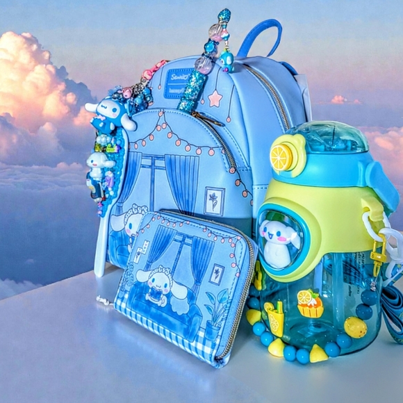 Loungefly Sanrio Hello Kitty Cinnamoroll Mini Backpack, Wallet, CHARM,Mirror&Pen main image 12